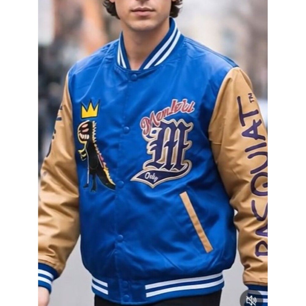 Members Only Embroidered Varsity Bomber Jacket Size M